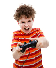 Boy playing video games