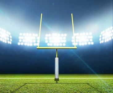 Football field and goal post